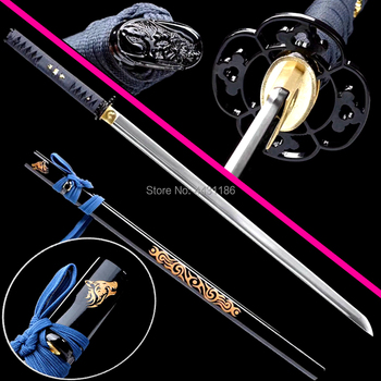 Battle Ready Samurai Straight Knife Saber Sharp Spring Steel Blade Full Tang Japanese Ninja Dao Sword Katana